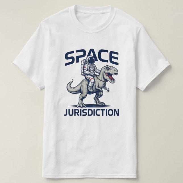 Camiseta T-Rex Espaço Jurisdição Astronauta  (Frente do Design)