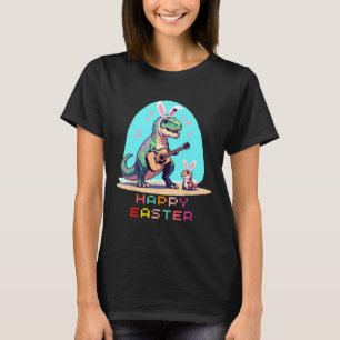 Camiseta T-rex Feliz Páscoa Ovos Retro Vintage Arte Pixel R