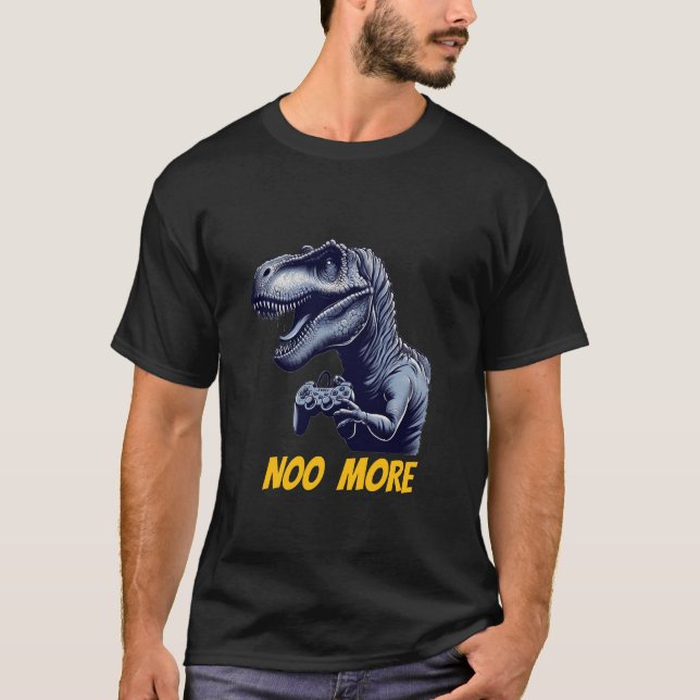 Camiseta T-Rex Gamer "No More" Art Design (Frente)