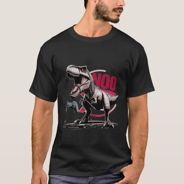 Camiseta T-Rex Gamer Rage No More Design (Frente)