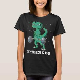 Camiseta T rex Gym Weight Treinando A Luta É Real