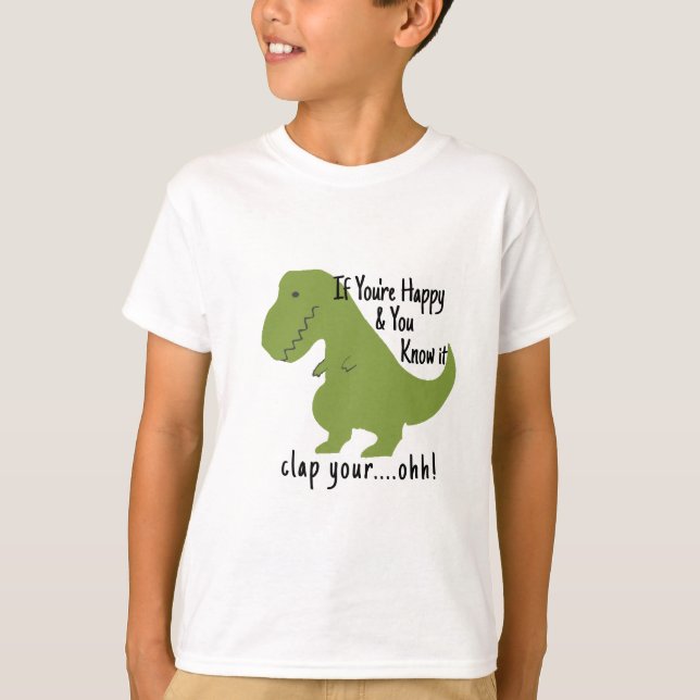 Camiseta T-Rex Kids T-Shirt: Engraçado Dinossauro Citação e (Frente)