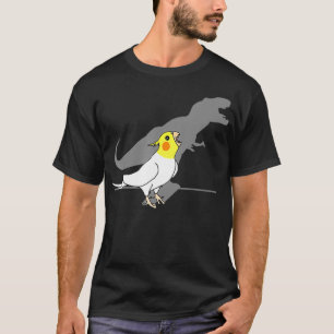 Camiseta T-Rex Lutino Cockatiel Amarelo Papagaio Branco