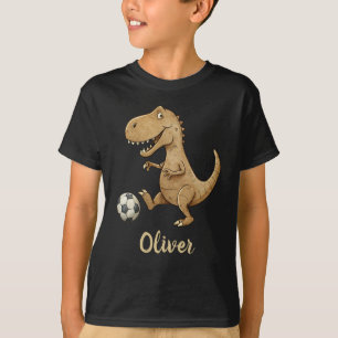 Camiseta T-Rex Miniatura Jogando Futebol Personalizado