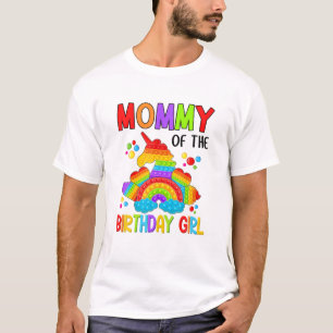 Camiseta T Rex Momy Of The Birthday Girl Pop It Dinosaur Fi