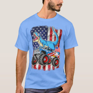 Camiseta T Rex Monster Truck 4 De Julho Americano Fl