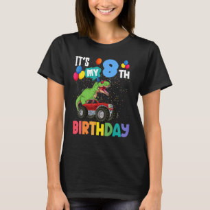 Camiseta T Rex Monster Truck É o meu oitavo aniversário, 8 