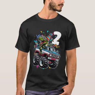 Camiseta T Rex Monster Truck segundo aniversário 2 anos Din
