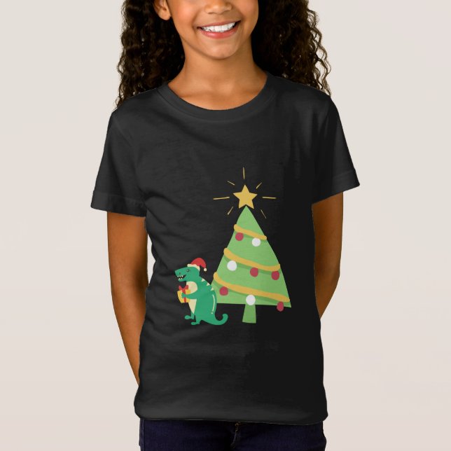 Camiseta T-rex natal (Frente)