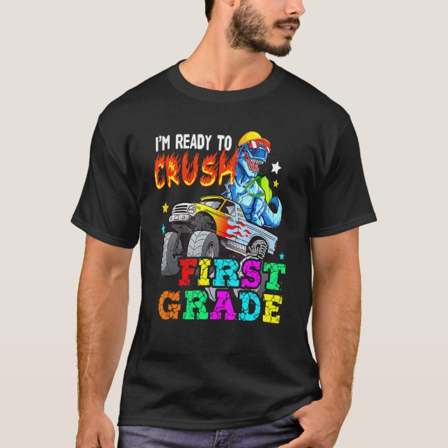 Camiseta T Rex no caminhão monstro - Estou pronto para esma (Frente)