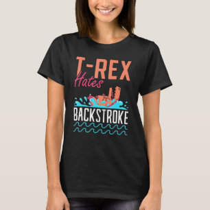 Camiseta T-Rex Oculta o nadador da Natação de traçado trase