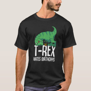 Camiseta T Rex Odeia Aniversário Armas Curtas Dino TRex