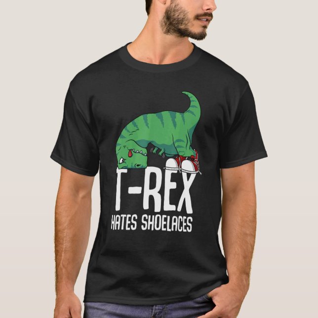 Camiseta T Rex Odeia Areia Armas Curtas Dino TRex (Frente)