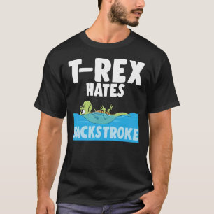 Camiseta T-Rex Odeia Curso Traseiro Nadação Engraçada Dinos