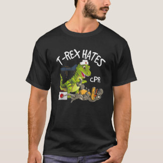 Camiseta T Rex Odeia Dor de Emergência Enfermeira Enfermeir