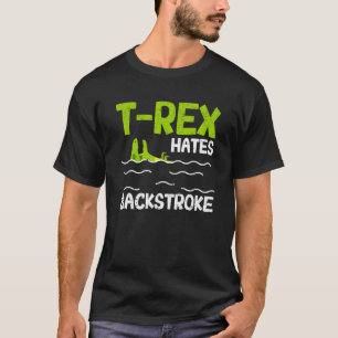 Camiseta T Rex Odeia Natação Dinossauro do nadador de traça