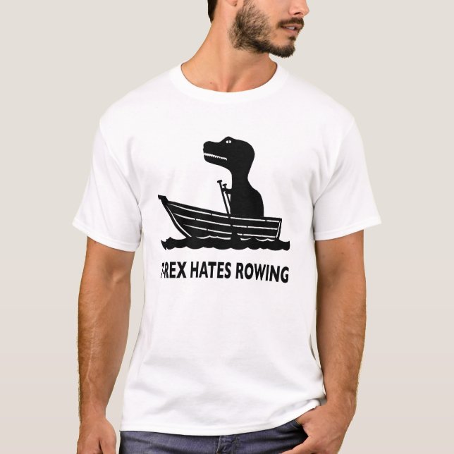 Camiseta T-Rex Odeia T-Shirt Removendo (Frente)