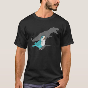 Camiseta T rex Papagaio Blue Monk Parakeet Memes engraçados