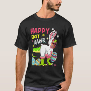 Camiseta T Rex Páscoa Dinossauros Bonitos Meninas Meninas