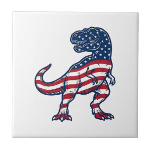 Camiseta T-Rex Patriota Bandeira Americana_1