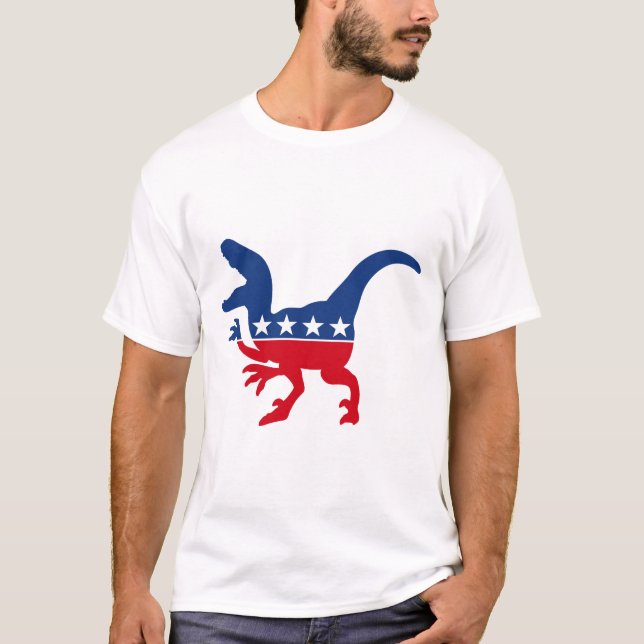 Camiseta T-Rex Patriótico Anti-Política (Frente)