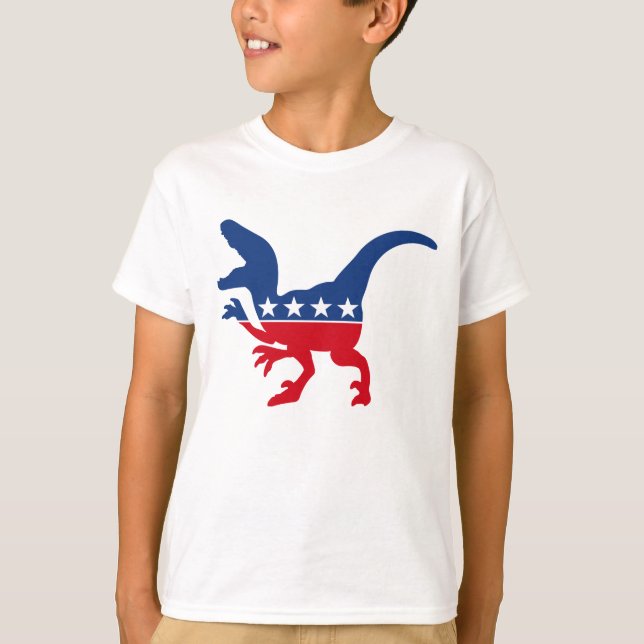 Camiseta T-Rex Patriótico Anti-Política (Frente)