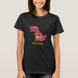 Camiseta T Rex Pixel Jogos Dinossauro Legal Dinossauro Gráf