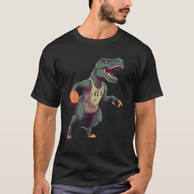 Camiseta T Rex playing Basketball Coach Dino Trex Rex Sport (Frente)