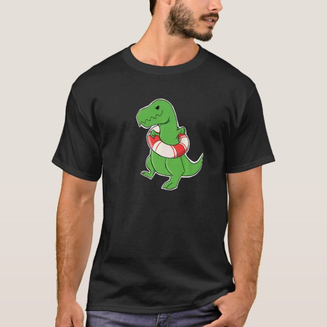 Camiseta T Rex Pode T Natação T Rex Com Floater (Frente)