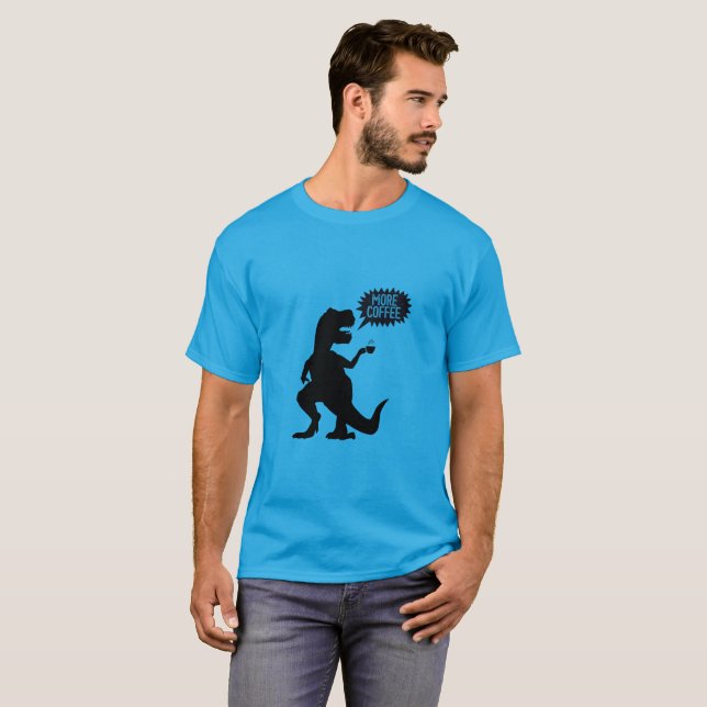 Camiseta T-rex precisa mais café (Frente Completa)