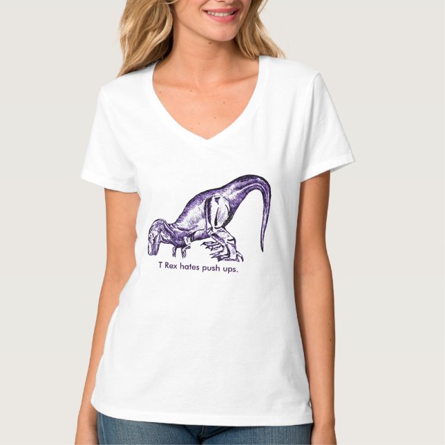 Camiseta T Rex que os ódios empurram levanta (Frente)