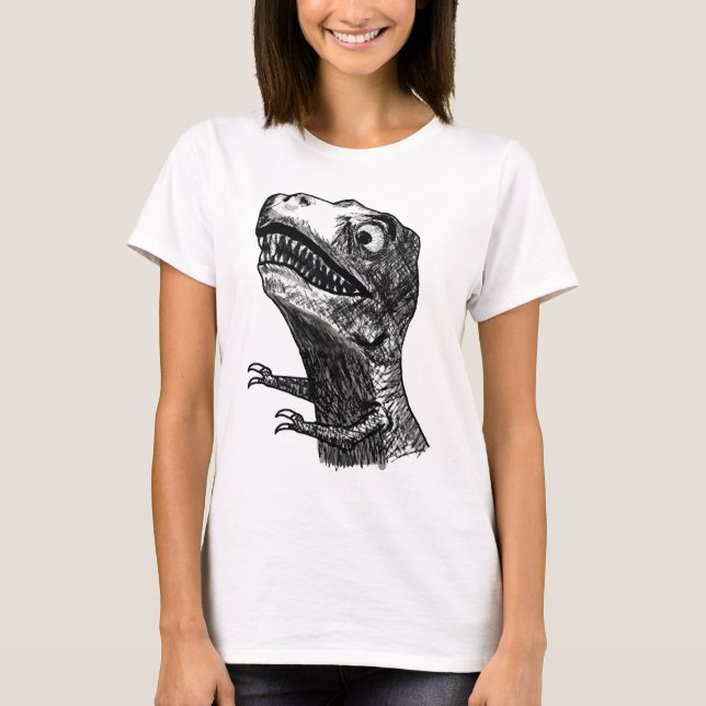 Camiseta T-Rex Rage Memória - Damas Feitas T-Shirt (Frente)