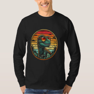 Camiseta T-Rex Retro Legal Dinossauro Divertido Dino Sunset