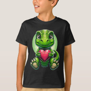 Camiseta T-rex Segurando Dinossauro Gótico-Dia de os namora