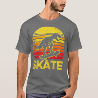 Camiseta T rex Skateboarder Retro Vintage Skateboard