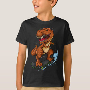 Camiseta T-rex skateboarding - T-rex Dinossauro Fofo Skateb