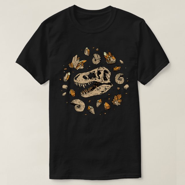 Camiseta T-Rex Skeleton Dino ossos paleontólogo Fossil Di (Frente do Design)