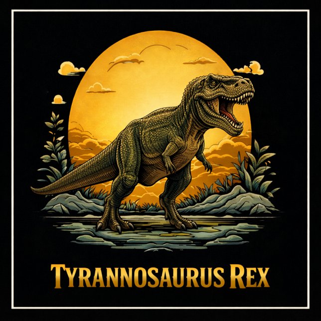 Camiseta T-Rex Sob a Lua Pré-Histórica (Criador carregado)