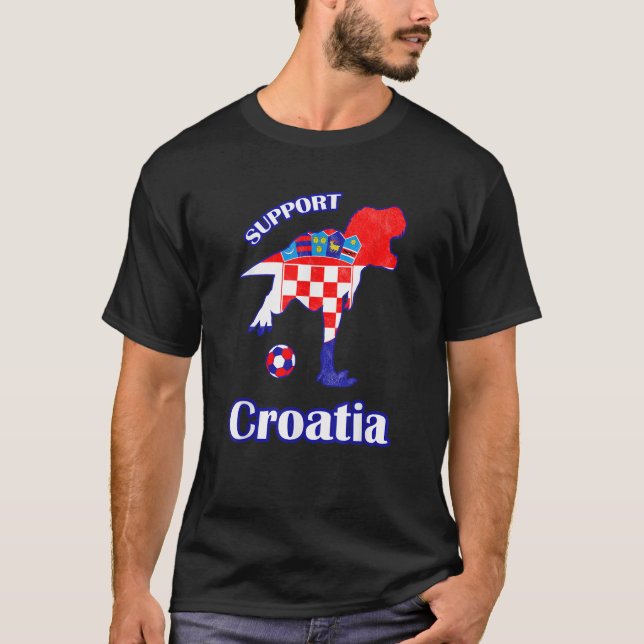 Camiseta T Rex Support Jersey Croácia Futebol 2018 Boys Gif (Frente)
