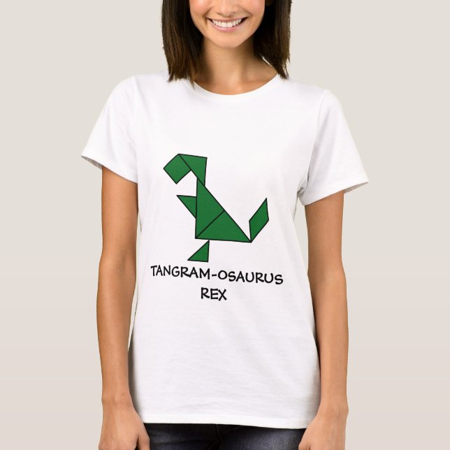 Camiseta T-Rex + Tangramas = Tangram-osaurus Rex Cute Dino (Frente)