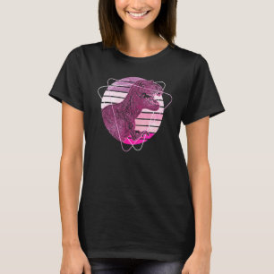 Camiseta T-Rex Tiranossauro Dinossauro Vaporwave Pré-Histór