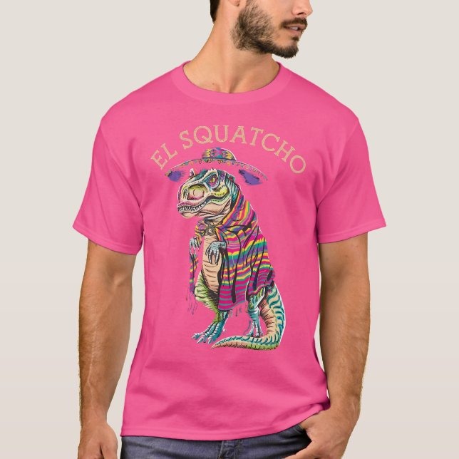 Camiseta T Rex Trex Stuffy El Squatcho Poncho Dinos (Frente)
