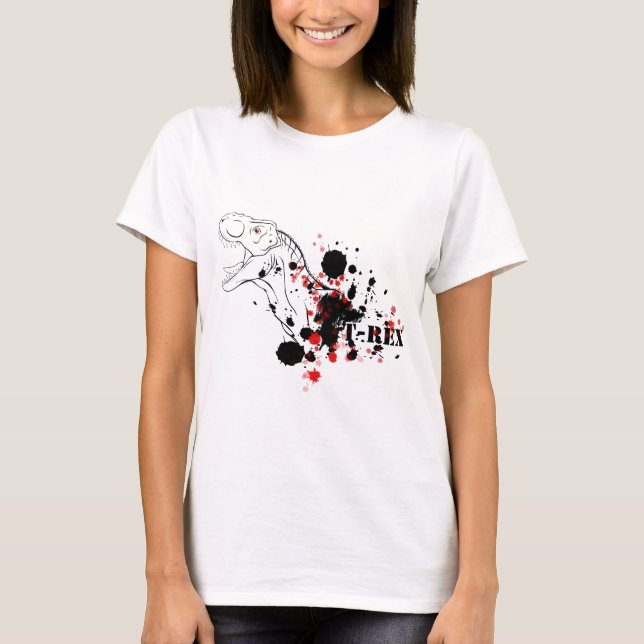 Camiseta T-Rex (Vermelho e Preto) (Frente)