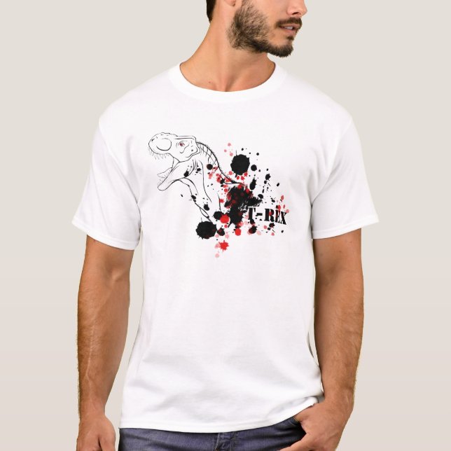 Camiseta T-Rex (Vermelho e Preto) (Frente)