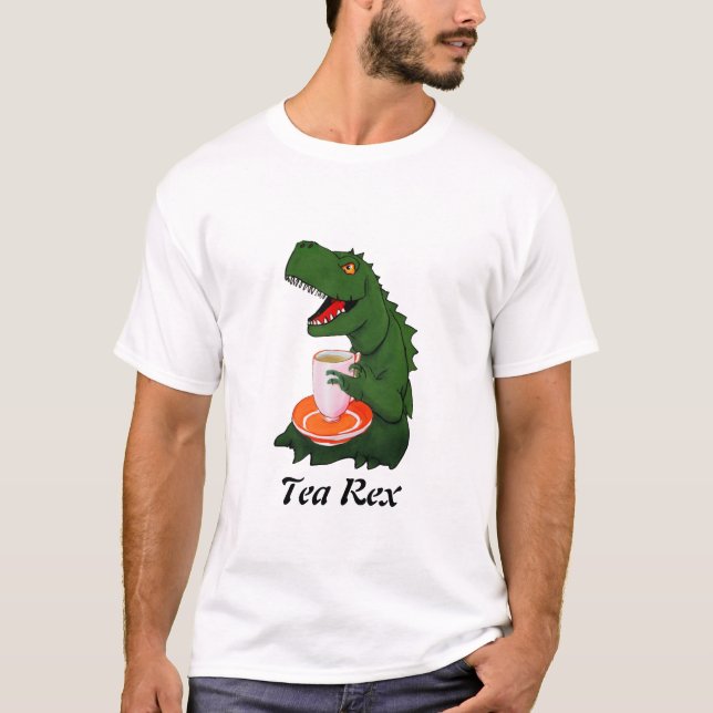 Camiseta T-Rex vs Tea-Rex | Engraçado Jogar Com Palavras Di (Frente)