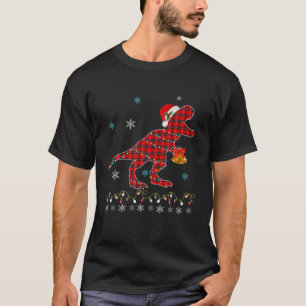 Camiseta T Rex Xadrez Red Buffalo Dinossauro Pijama de Nata