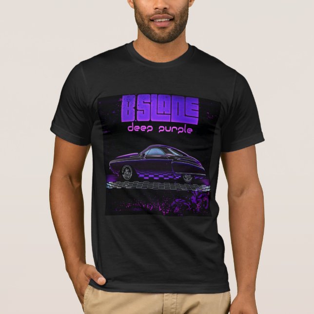 Camiseta T roxo do cobrir do álbum do @BSLADE™ (Frente)