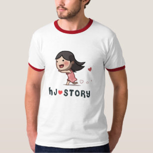 Camiseta T Running da menina da HJ-História