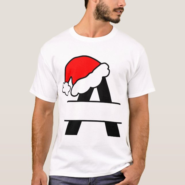 Camiseta T-shir do legal alfabeto 'A' dos meninos de Natal (Frente)