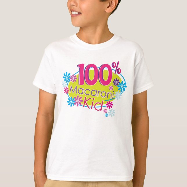 Camiseta T-shirt 100% do miúdo do macarrão para miúdos (Frente)